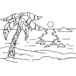 Dibujo para colorear Paisaje De Playa Para Colorear