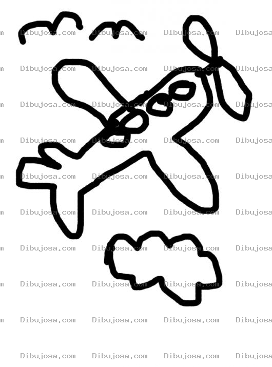 Dibujo para colorear Avion En Las Nubes Para Colorear
