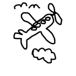 Dibujo para colorear Avion En Las Nubes Para Colorear