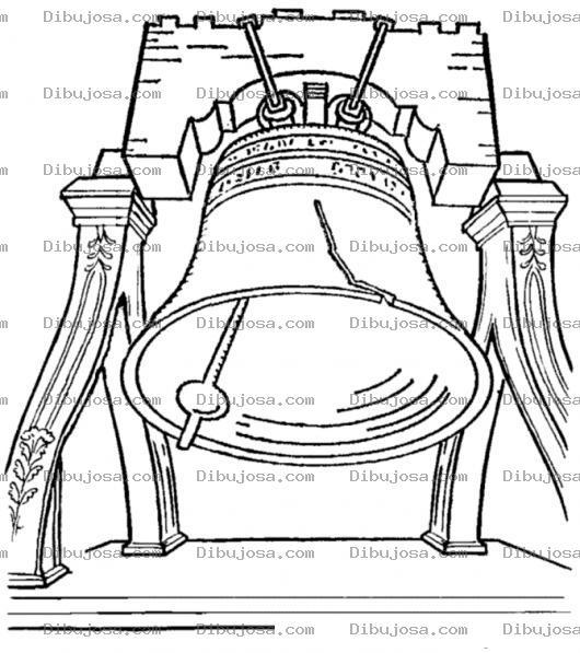 Dibujo para colorear Dibujo De Una Campana De Iglesia Para Pintar Y Colorear
