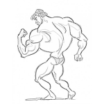 Dibujo para colorear Dibujo De Hombre Musculoso Posando De Espalda Para Pintar Y Colorear
