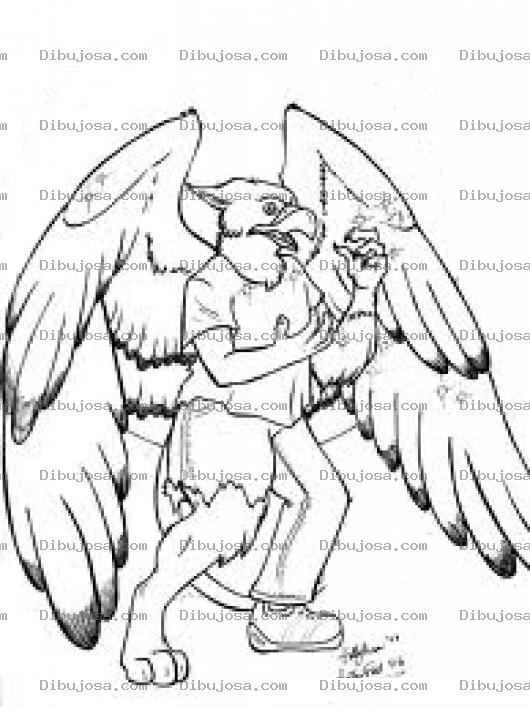 Dibujo para colorear Hombrepajaro Dibujo De Hombre Pajaro Para Colorear