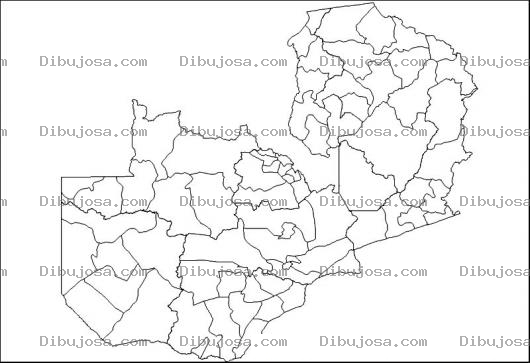 Dibujo para colorear Mapa De Zambia Africa Para Pintar Y Colorear