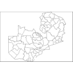 Dibujo para colorear Mapa De Zambia Africa Para Pintar Y Colorear