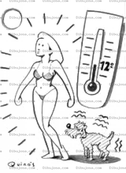 Dibujo para colorear Calor En Verano Dibujo De Temperatura Del Clima Alta Para Colorear