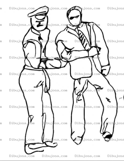 Dibujo para colorear Arresto Dibujo De Un Policia Arrestando A Un Hombre Para Pintar Y Colorear Hombre Detenido Por La Policia