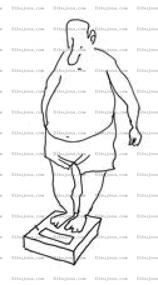 Dibujo para colorear Bascula De Peso Para Pintar Y Colorear Obeso Pesandose En Una Pesa Para Pintar Y Colorear Pesa Personal