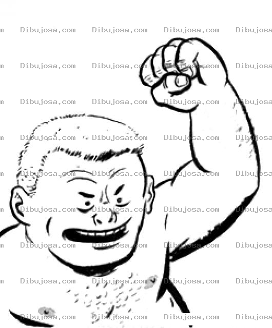 Dibujo para colorear Fuerzabruta Dibujo De Hombre Haciendo Alarde De Su Fuerza Bruta Para Pintar Y Colorear Macho Encolerizado