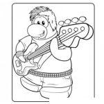 Dibujo para colorear Pinguino Rockero Para Pintar Y Colorear Pinguino Con Guitarra