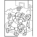 Dibujo para colorear Ninos jugando basquetbol para colorear