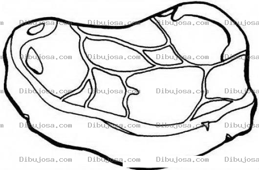Dibujo para colorear Filete De Carne Dibujo De Un Rico Pedazo De Carne Asada Para Pintar Y Colorear Un Corte De Lomito Viuda O Puyaso A La Parrilla