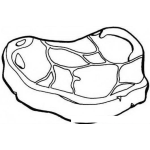 Dibujo para colorear Filete De Carne Dibujo De Un Rico Pedazo De Carne Asada Para Pintar Y Colorear Un Corte De Lomito Viuda O Puyaso A La Parrilla