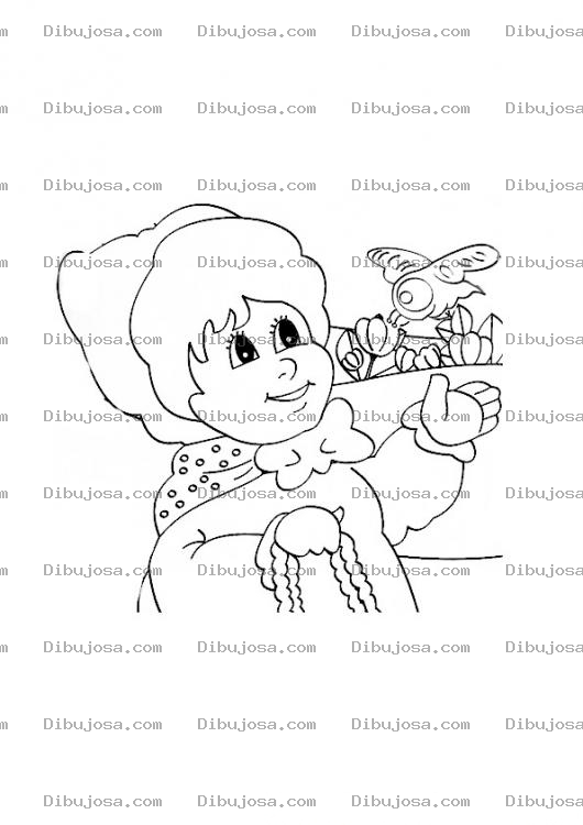 Dibujo para colorear Colorear a caperusita roja