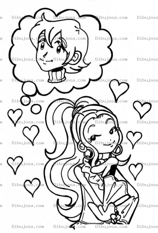 Dibujo para colorear Chica Enamorada De Un Chico Dibujo De Una Novia Enamorada Para Pintar Y Colorear Amor De Adolescentes