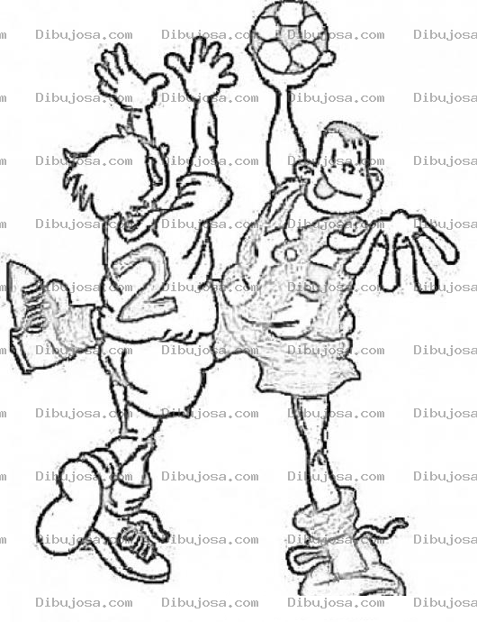 Dibujo para colorear Dibujo De Amigos Jugando Basquetbol Para Pintar Y Colorear Un 21 Veintiuno