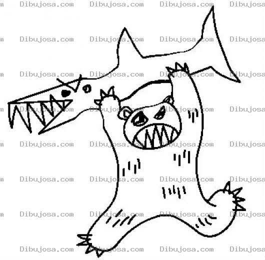Dibujo para colorear Oso Y Tiburon Dibujo D Eun Oso Peleando Con Un Tiburon Para Pintar Y Colorear Tiburonoso Osotiburon