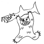 Dibujo para colorear Oso Y Tiburon Dibujo D Eun Oso Peleando Con Un Tiburon Para Pintar Y Colorear Tiburonoso Osotiburon