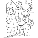 Dibujo para colorear Dibujo De Ninos Cantando En Navidad Para Pintar Y Colorear Pastorela Infantil