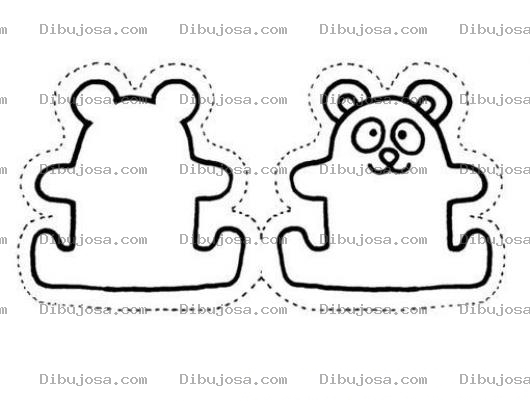 Dibujo para colorear Osito para Colorear y Recortar