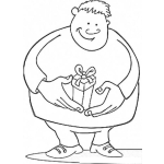 Dibujo para colorear Gordo Con Regalito Para Pintar Y Colorear Nino Gordo Con Regalo Chiquito