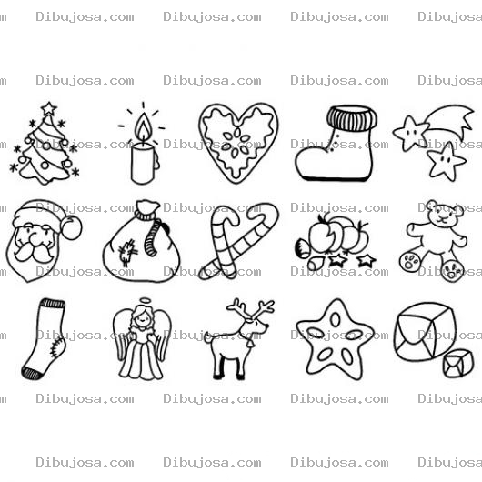 Dibujo para colorear Iconos De Navidad Dibujo De Simbolos Navidenos Para Pintar Y Colorear Dibujitos Que Simbolizan La Navidad