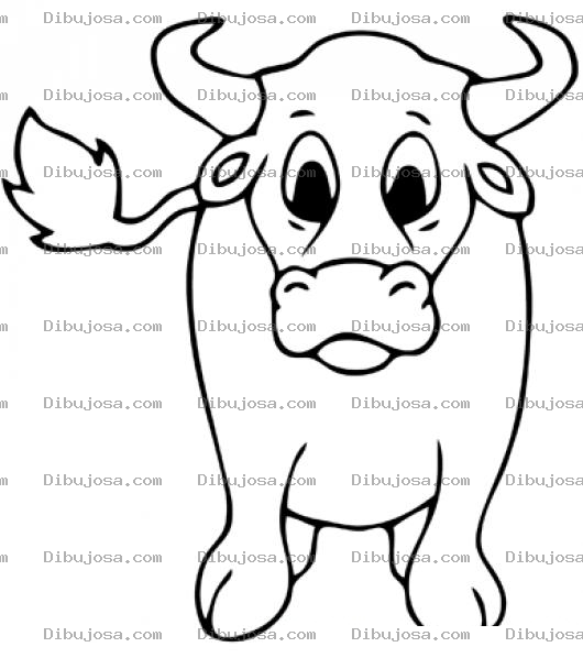 Dibujo para colorear Toro Con Cara Amigable Para Colorear