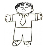 Dibujo para colorear Abrazo De Papa Dibujo De Papa Con Camisa Y Corbata Con Los Brazos Abiertos Para Pintar Y Colorear