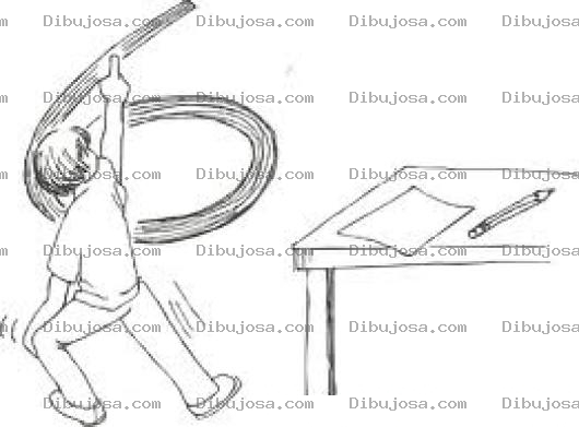 Dibujo para colorear Seis En El Aire Dibujo De Un Muchacho Dibujando El Numero 6 En El Aire Para Colorear Numero6