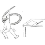 Dibujo para colorear Seis En El Aire Dibujo De Un Muchacho Dibujando El Numero 6 En El Aire Para Colorear Numero6