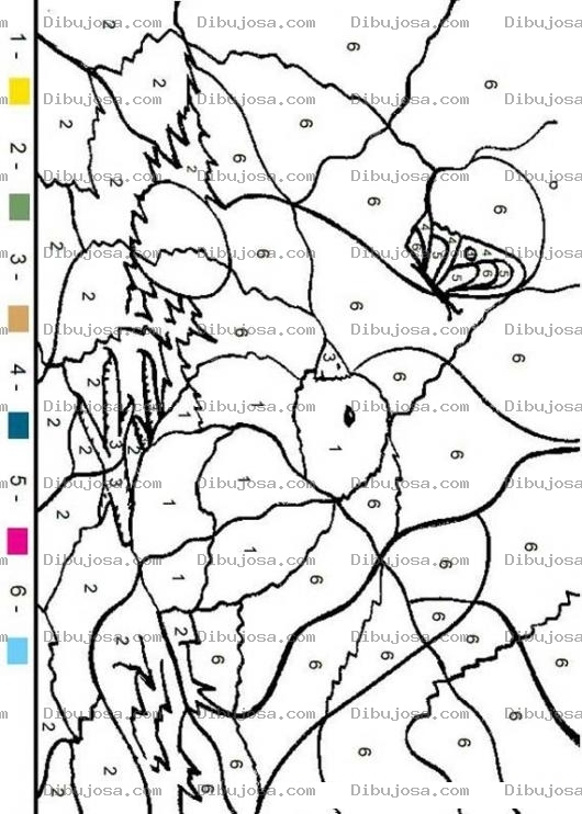 Dibujo para colorear Colorear Pajaritos Escondidos por numeros