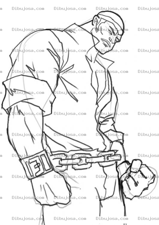 Dibujo para colorear Cholo Musculoso Para Pintar Y Colorear