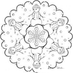 Dibujo para colorear Mandala A La Frosty Para Pintar Y Colorer Mandala De Snowman