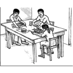 Dibujo para colorear Pescado Con Tortillas Dibujo De Familia Humilde Comiendo Pescado Para Pintar Y Colorear