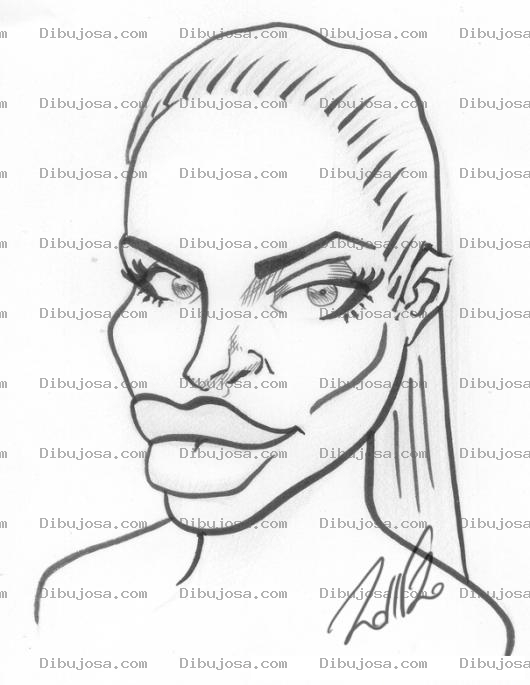 Dibujo para colorear Dibujo De Mujer Con Labios De Silicon Para Pintar Y Colorear