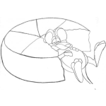 Dibujo para colorear Raton Saciado Dibujo De Un Raton Lleno De Queso Para Pintar Y Colorear