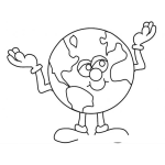 Dibujo para colorear El Mundo No Sabe Que Hacer Dibujo Del Planeta Tierra Con Ls Manos Arriba Para Pintar Y Colorear Un Mundo Desesperado