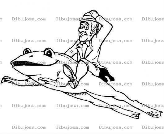 Dibujo para colorear Sapo Gigante Dibujo De Sapo Caballo Para Pintar Y Colorear A Un Hombre Sobre Una Rana Gigante