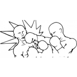 Dibujo para colorear Guantaso Dibujo De Una Pelea De Boxeadores Para Pintar Y Colorear Golge De Box En La Mandibula