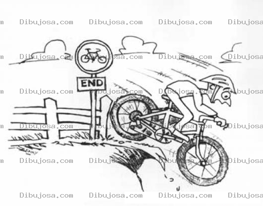 Dibujo para colorear Colorear Caida En Bicicleta