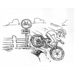 Dibujo para colorear Colorear Caida En Bicicleta