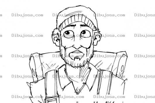 Dibujo para colorear Turista Mochilero Dibujo De Hombre Con Mochila Para Pintar Y Colorear
