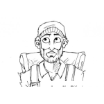 Dibujo para colorear Turista Mochilero Dibujo De Hombre Con Mochila Para Pintar Y Colorear