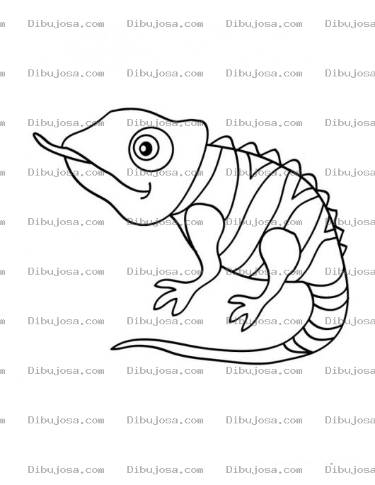 Dibujo para colorear Dibujo De Camaleon Que Cambia De Color Para Pintar Y Colorear