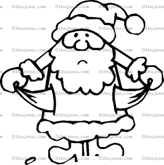 Dibujo para colorear Santa Claus Sin Dinero Y Sin Regalos Para Pintar Y Colorear