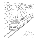 Dibujo para colorear Dibujo De Un Tren En Un Paisaje Para Pintar Y Colorear