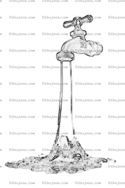 Dibujo para colorear Colorear Chorro De Agua Grifo De Cobre Para Pintar