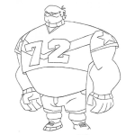 Dibujo para colorear Jugador De Futbol Americano Grandote Y Sin Casco Para Pintar Y Colorear