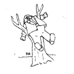 Dibujo para colorear Hombre Trabado En Un Arbol Para Pintar Y Colorear