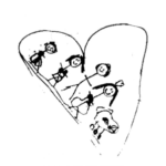 Dibujo para colorear Dibujo De Una Famila En Un Corazon Dibujado Por Una Nina De 5