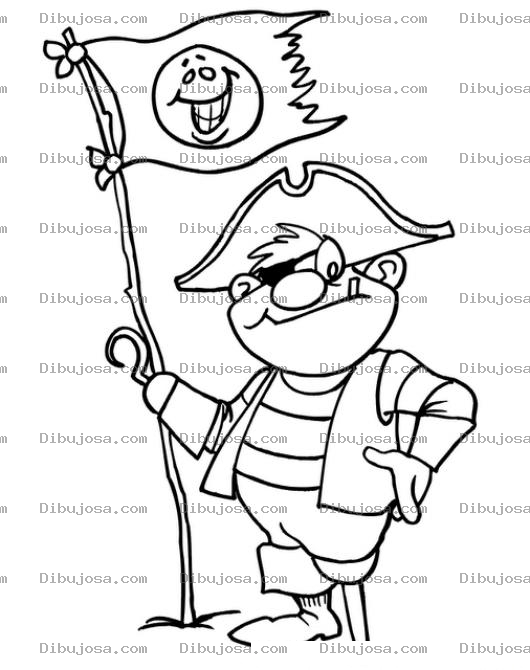 Dibujo para colorear Pirata Pata De Palo Para Colorear